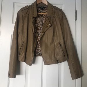 Tan faux leather jacket